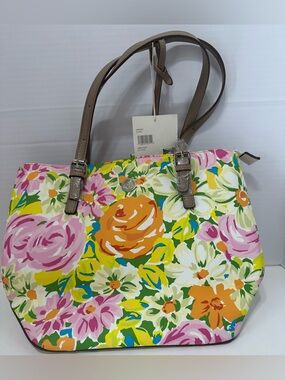 Anne Klein Lily Tote Floral Purse made in Cambodia